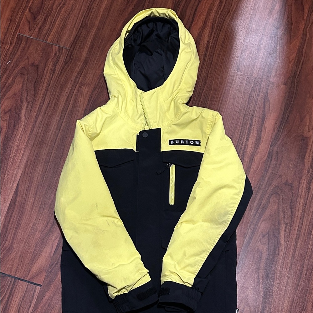 Burton Kids Yellow and Black Hooded ski Jacket